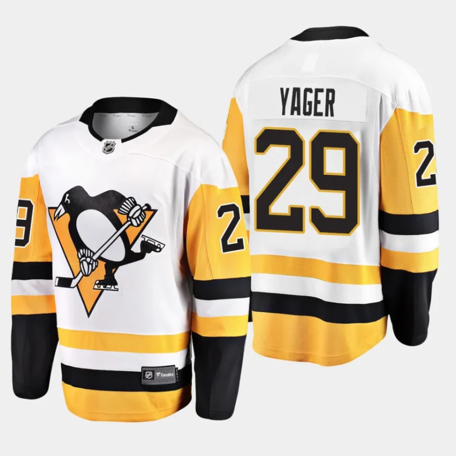 men penguins brayden yager men 2023 nhl draft away breakaway player white jersey