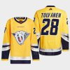 men predators eeli tolvanen 2022 authentic primegreen reverse retro 2.0 yellow jersey