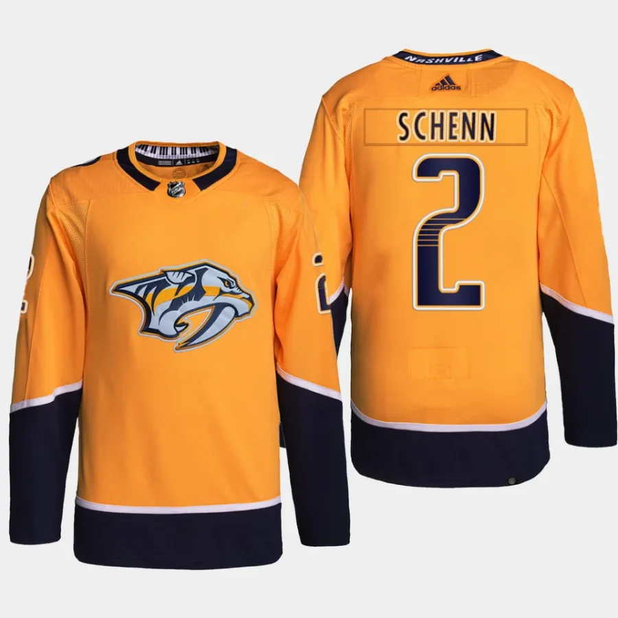 men predators luke schenn authentic pro home primegreen yellow jersey