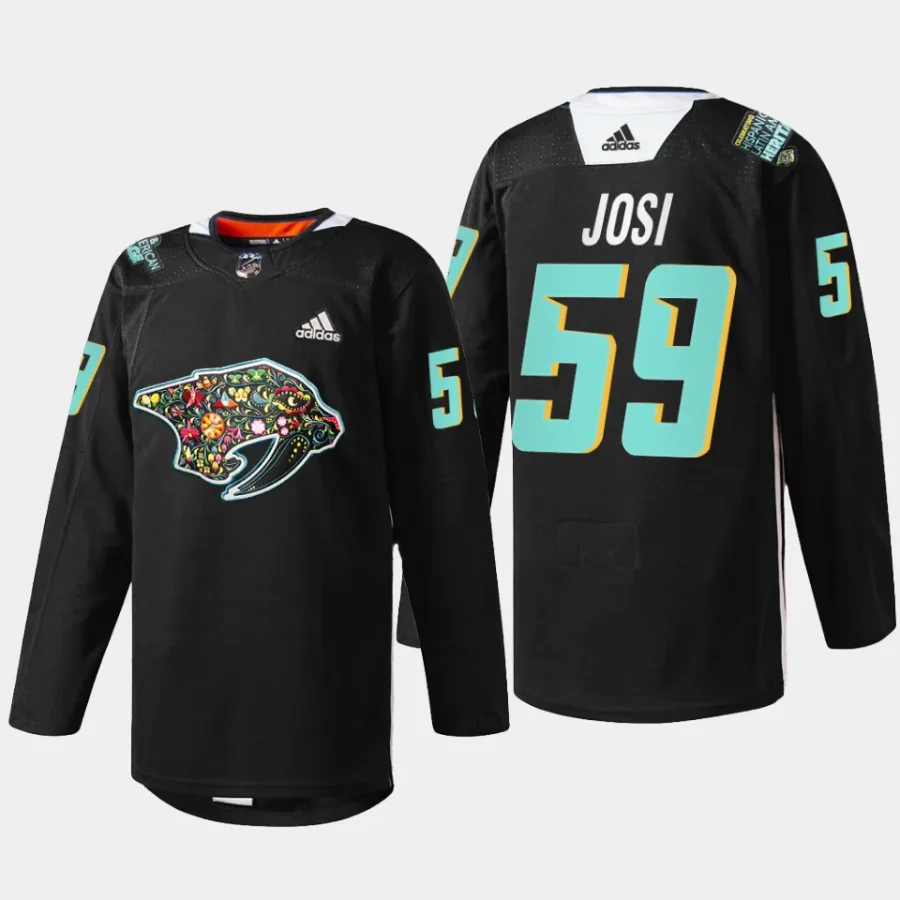 men predators roman josi 2023 hispanic heritage night black jersey