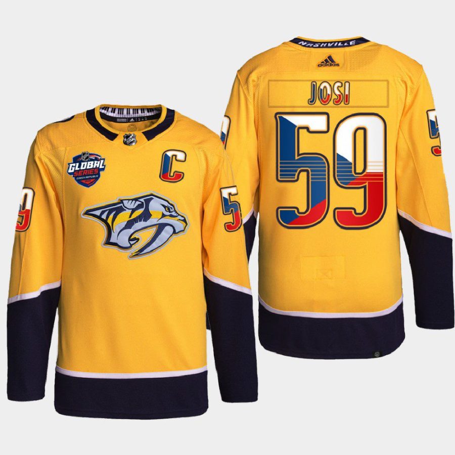 men predators roman josi czech republic challenge 2022 nhl global series gold jersey