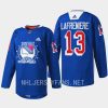 men rangers alexis lafreniere warmups garden of dreams 2022 blue jersey