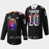 men rangers artemi panarin warmups hispanic heritage night 2022 black jersey