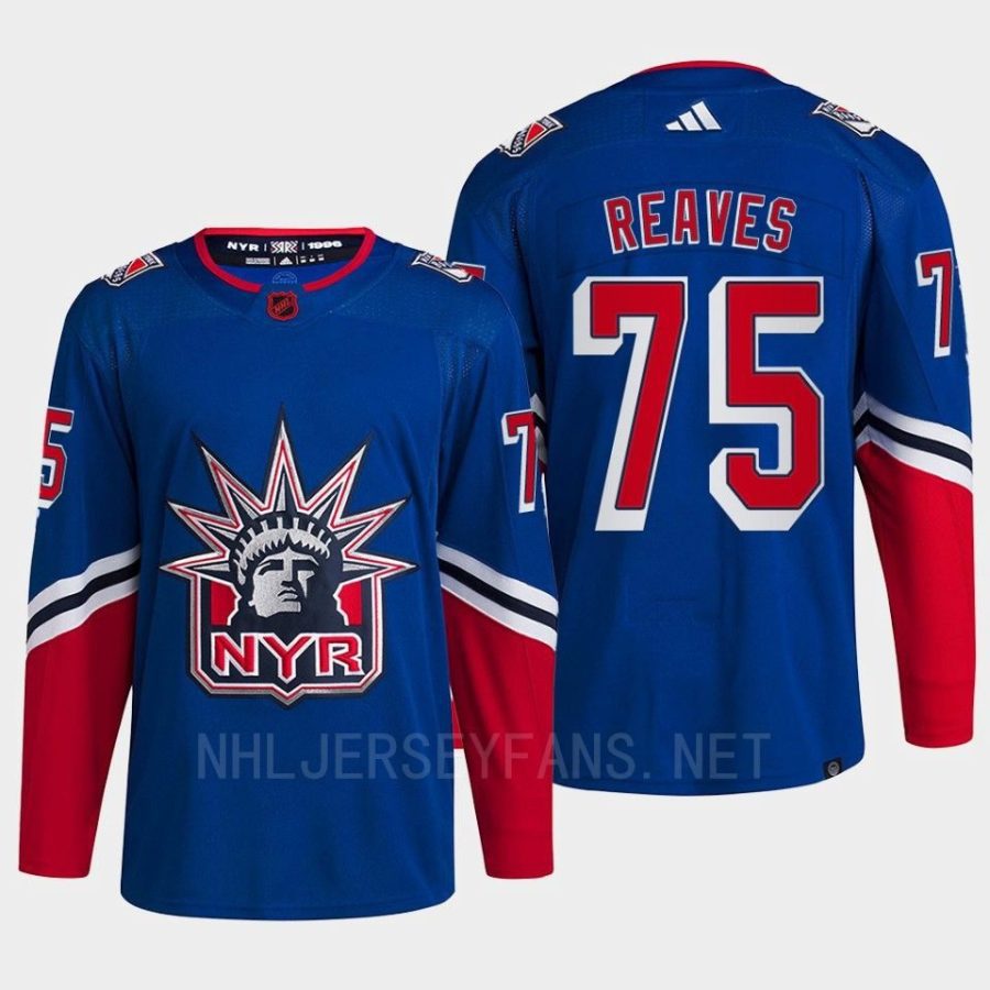 men rangers ryan reaves 2022 authentic primegreen reverse retro 2.0 blue jersey