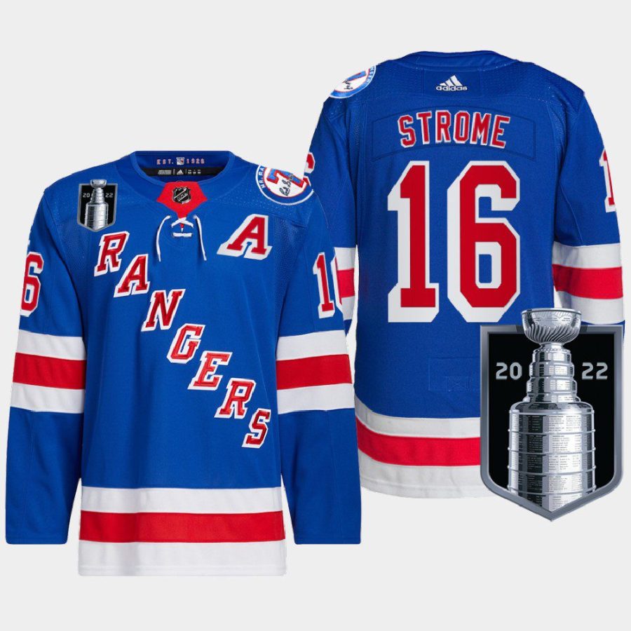 men rangers ryan strome authentic pro 2022 stanley cup playoffs royal jersey