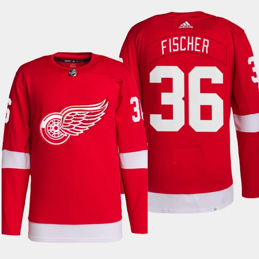 men red wings christian fischer primegreen home authentic pro red jersey