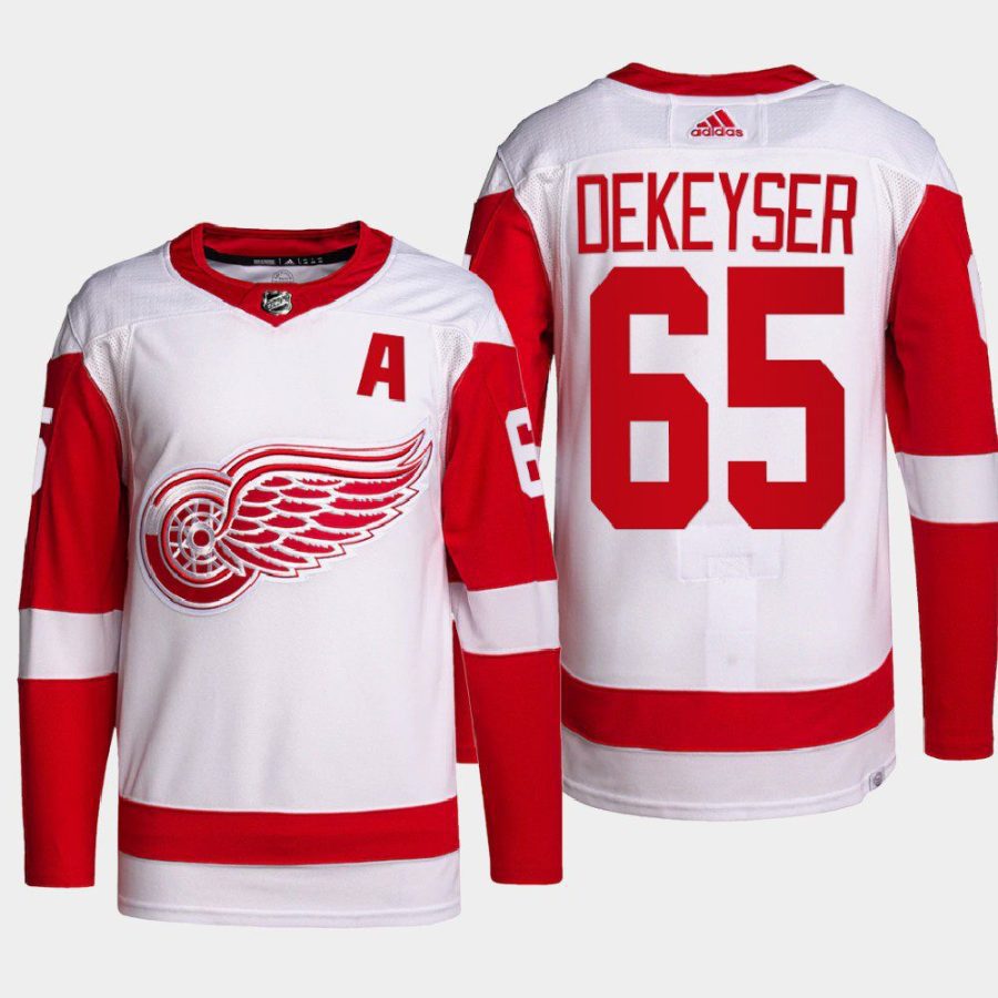 men red wings danny dekeyser 2022 primegreen authentic pro away white jersey