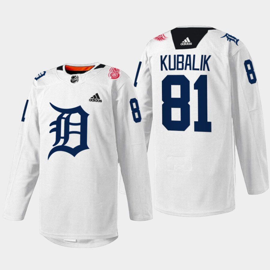 men red wings dominik kubalik 2023 lca specialty drw tigers night white jersey