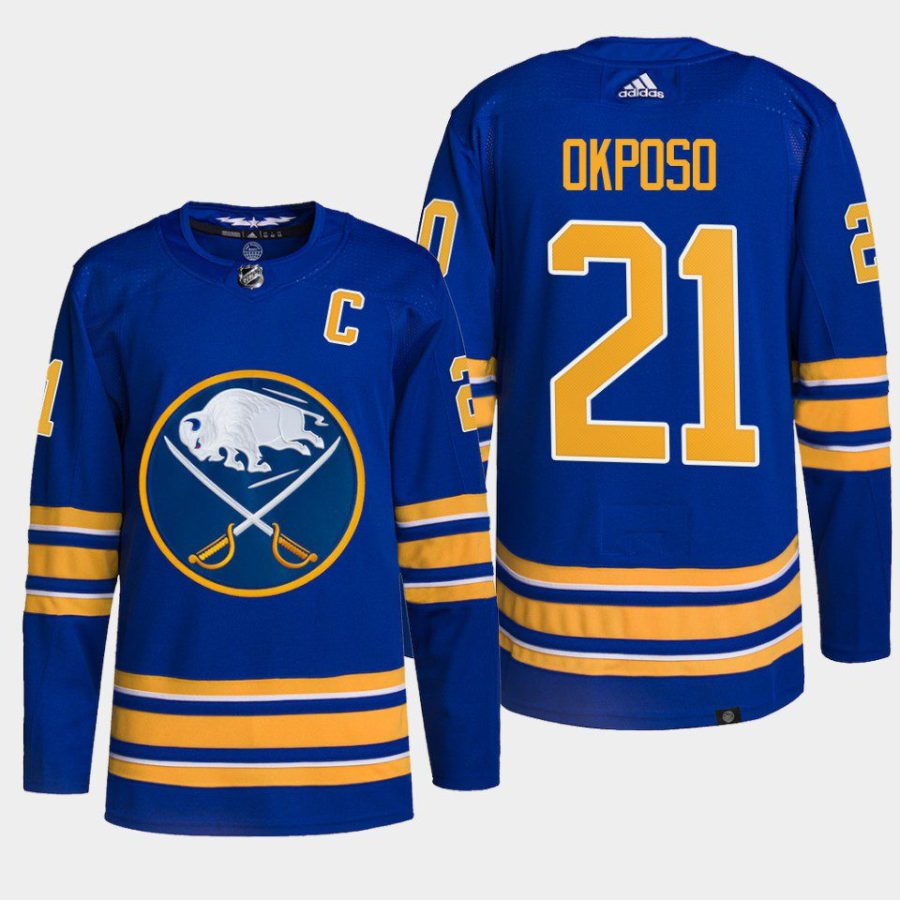 men sabres kyle okposo 2022 23 authentic primegreen captain patch royal jersey