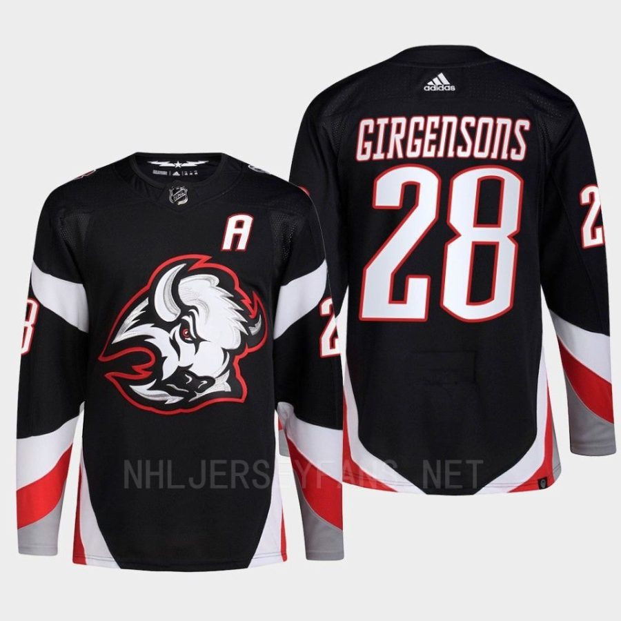 men sabres zemgus girgensons 2022 23 primegreen authentic goathead third black jersey