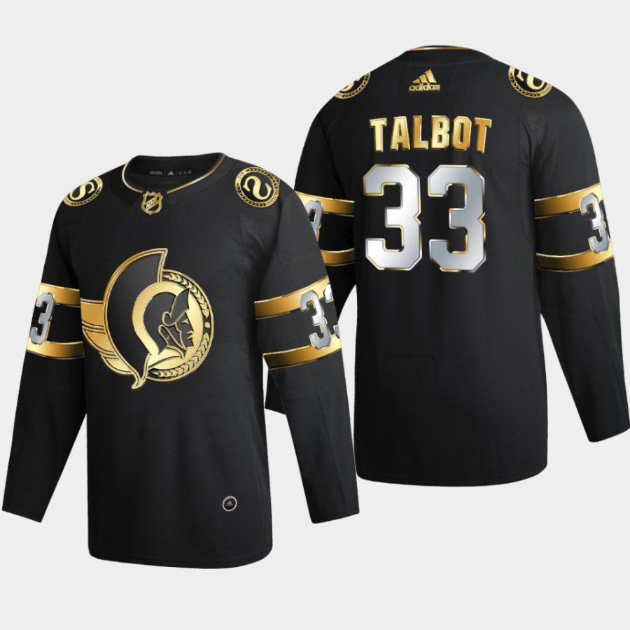 men senators cam talbot authentic golden edition 2022 black jersey