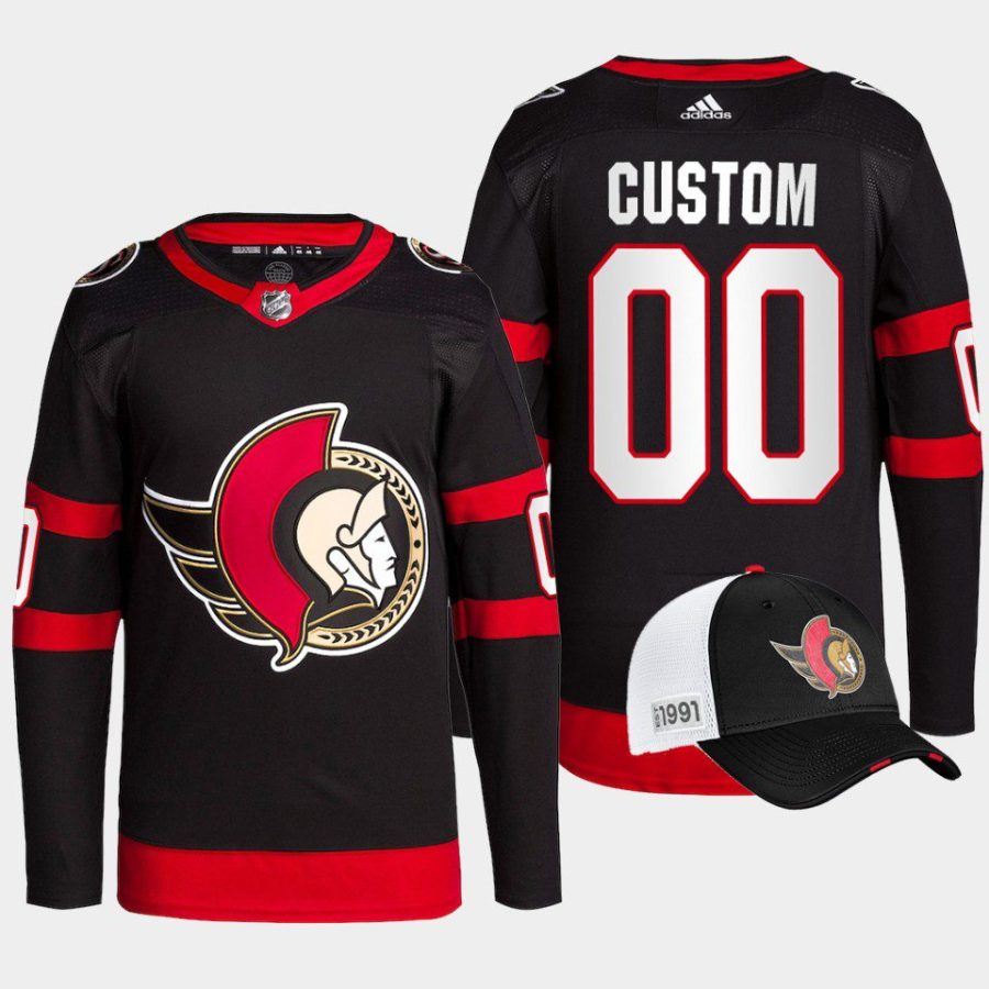 men senators custom first round pick 2022 nhl draft black jersey