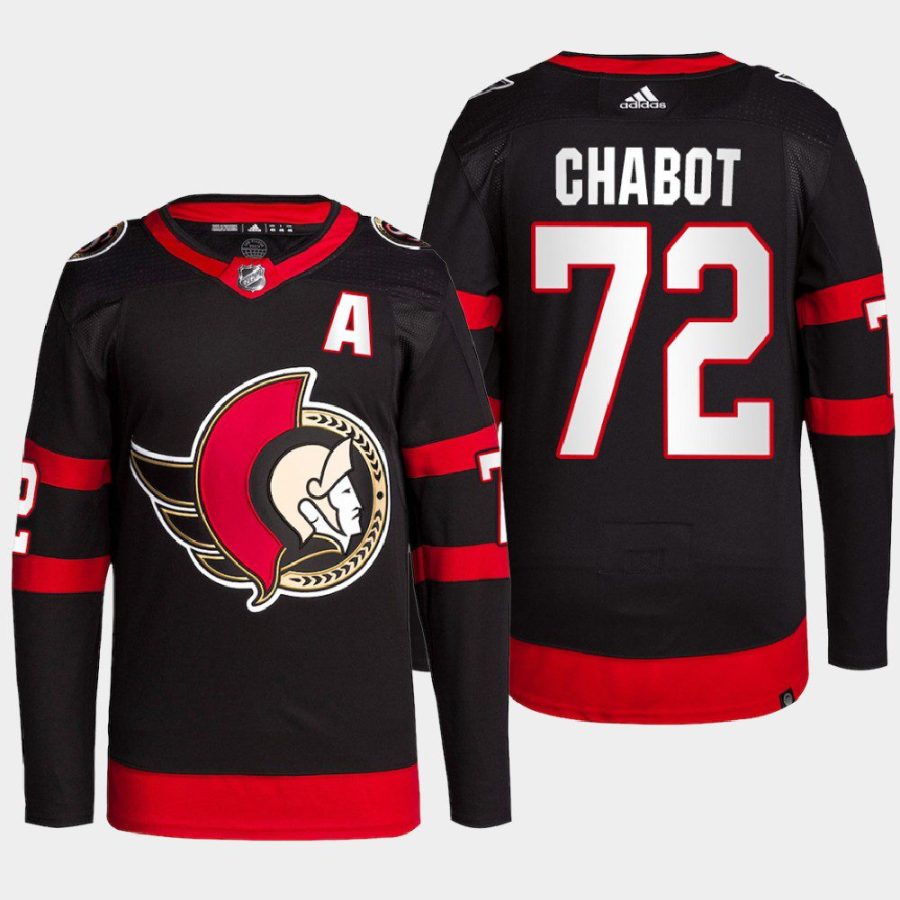 men senators thomas chabot 2022 primegreen authentic pro home black jersey