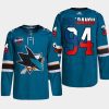 men sharks alexander barabanov czech republic challenge 2022 nhl global series teal jersey