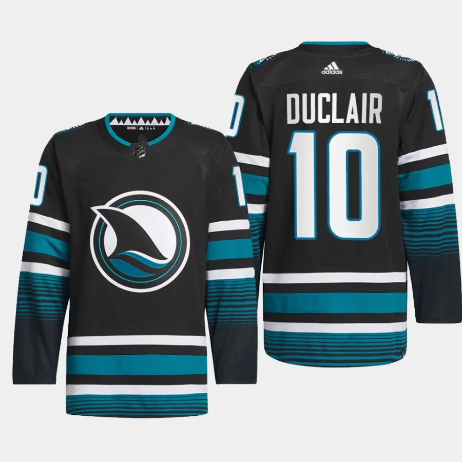 men sharks anthony duclair 2023 24 authentic pro cali fin 3rd alternate black jersey