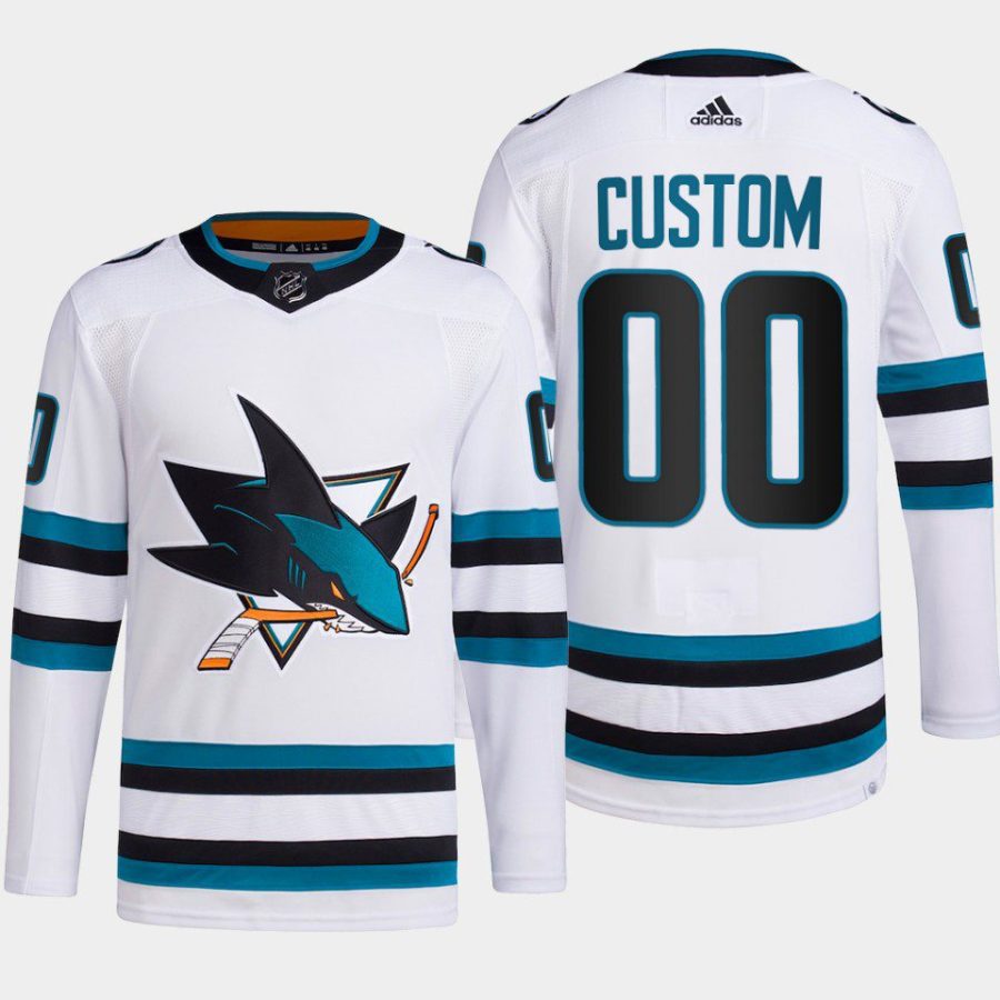 men sharks custom 2022 23 primegreen authentic away white jersey