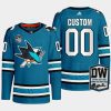 men sharks custom authentic pro wilson 24 patch teal jersey