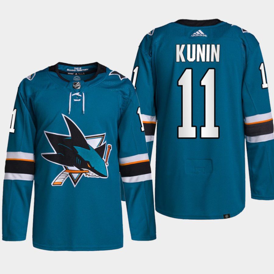 men sharks luke kunin home authentic primegreen teal jersey