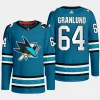 men sharks mikael granlund authentic pro home primegreen teal jersey