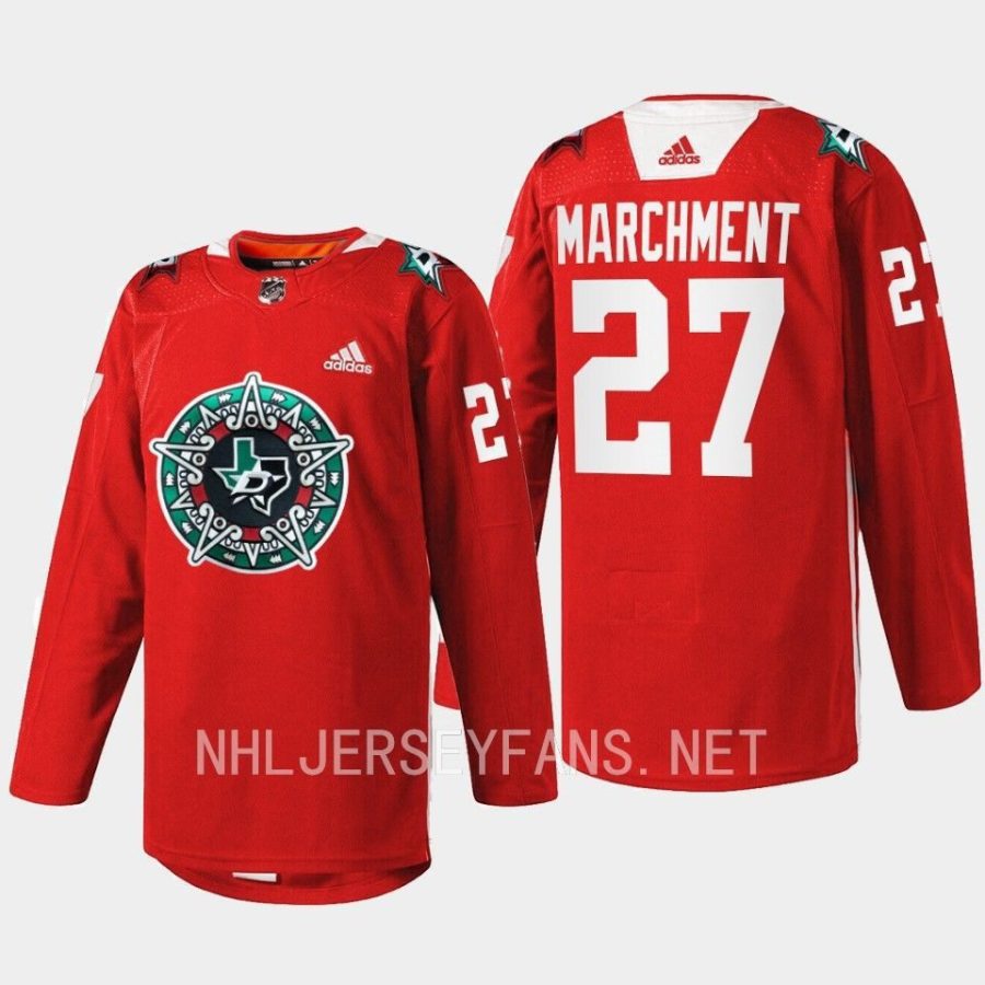 men stars mason marchment warmup noche mexicana 2023 red jersey