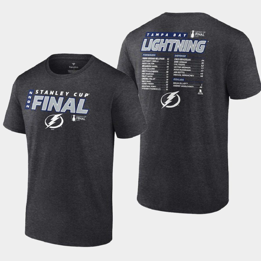 men tampa bay lightning 2022 stanley cup final charcoal own goal roster t shirt