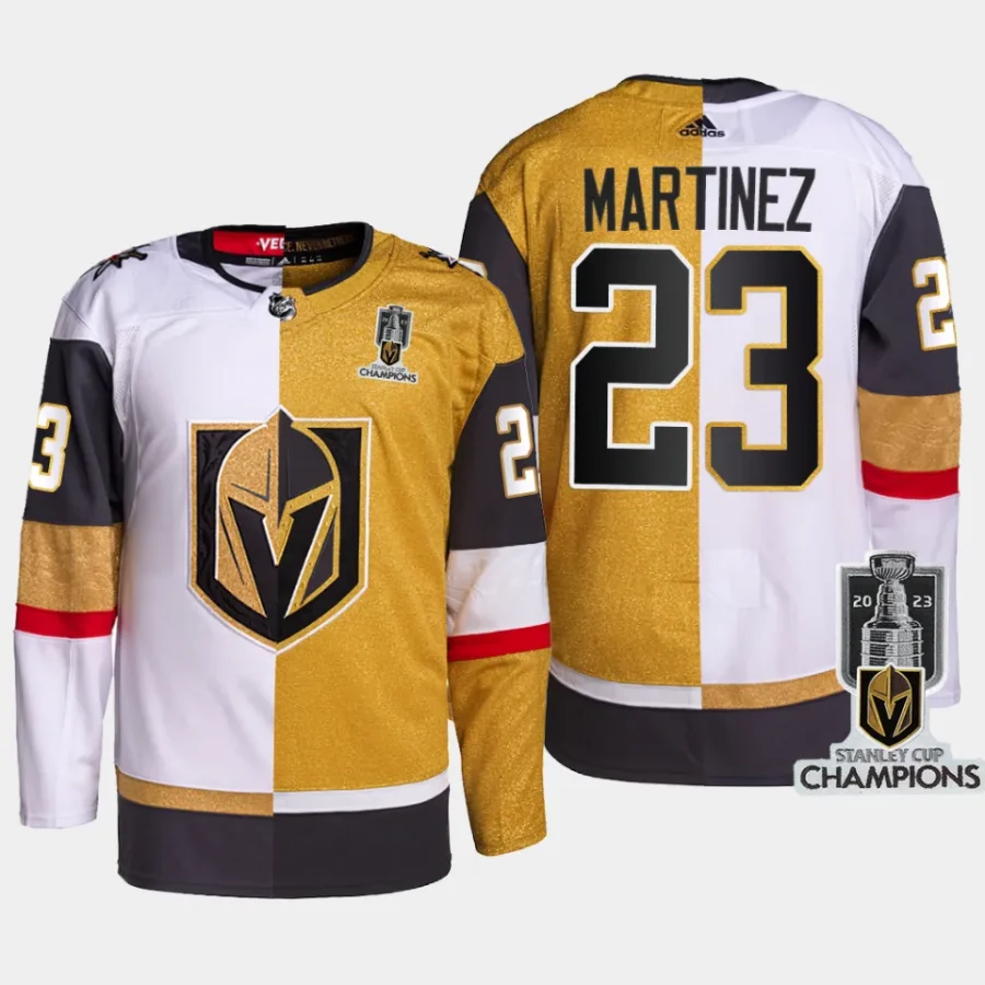 men vgk alec martinez split 2023 stanley cup champions authentic white gold jersey