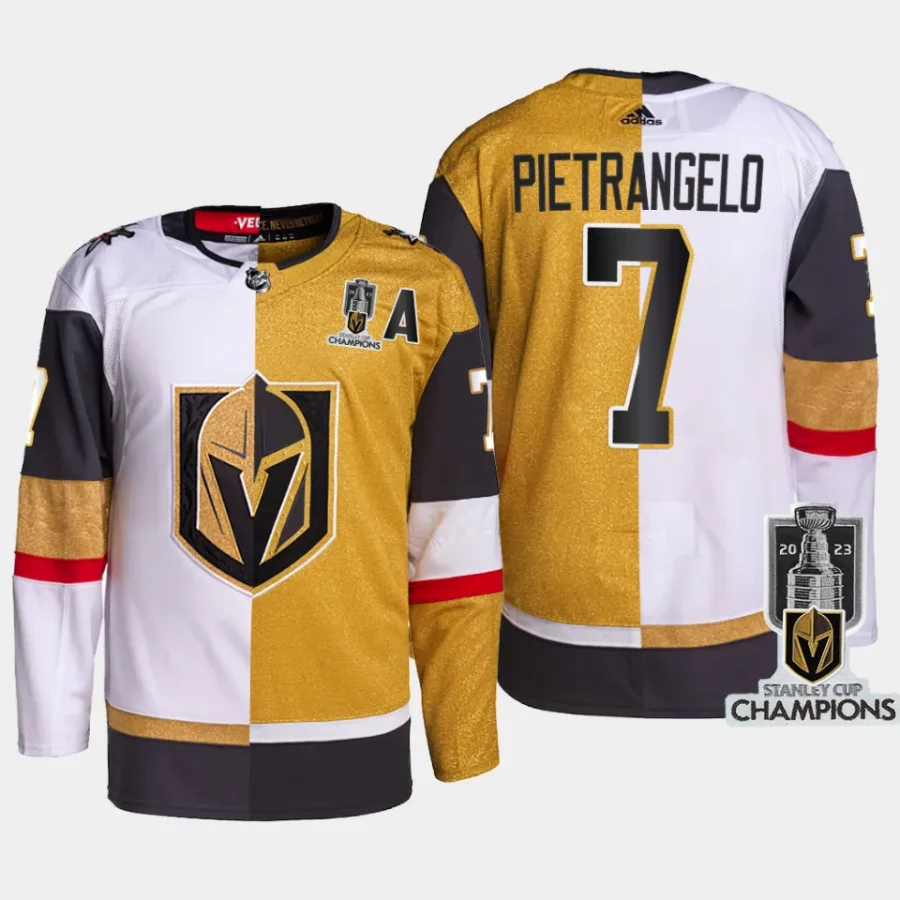 men vgk alex pietrangelo split 2023 stanley cup champions authentic white gold jersey