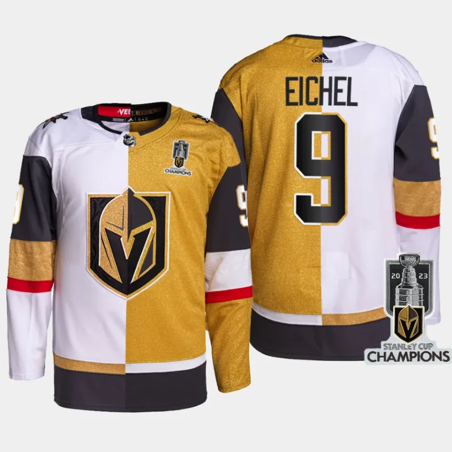 men vgk jack eichel split 2023 stanley cup champions authentic white gold jersey