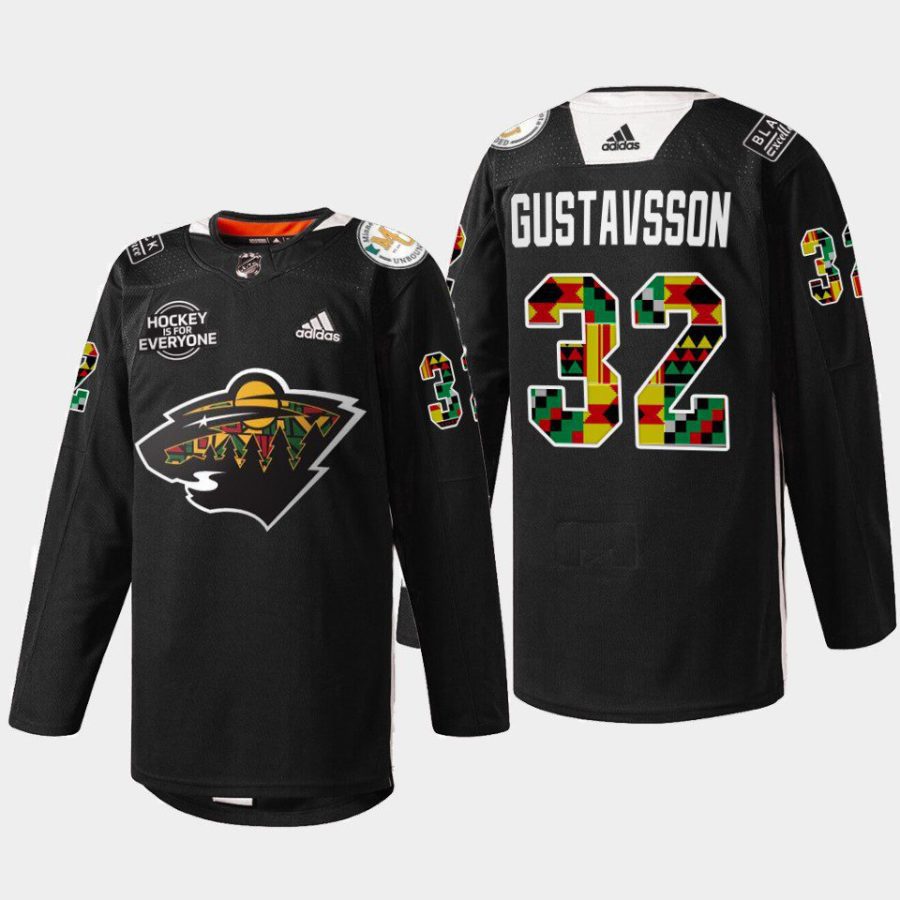 men wild filip gustavsson 2022 warm up black history month black jersey