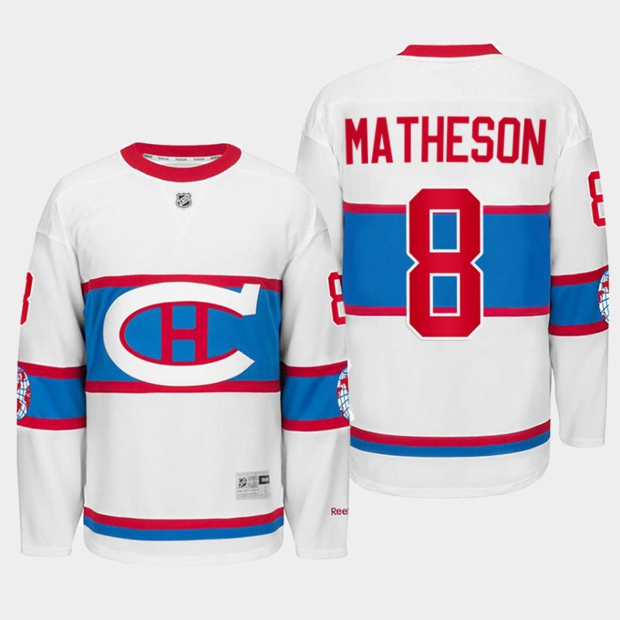 mike matheson canadiens white winter classic 2016 throwback jersey