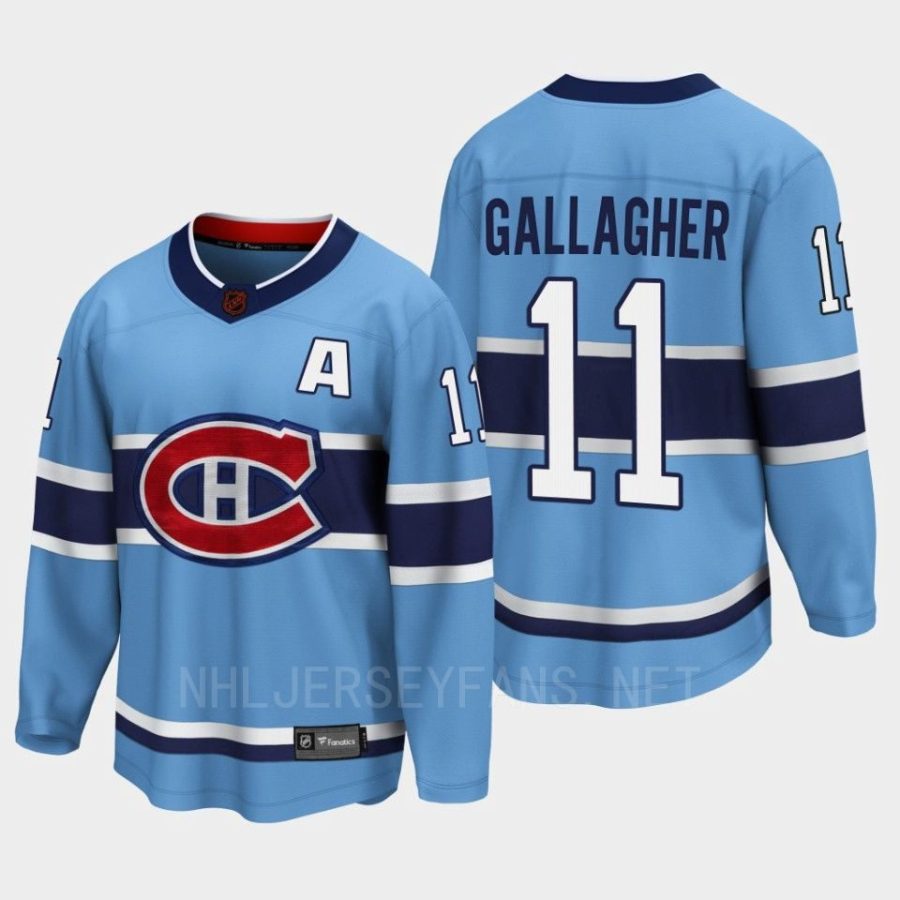 montreal canadiens brendan gallagher special edition 2.0 2022 breakaway player retro jersey blue