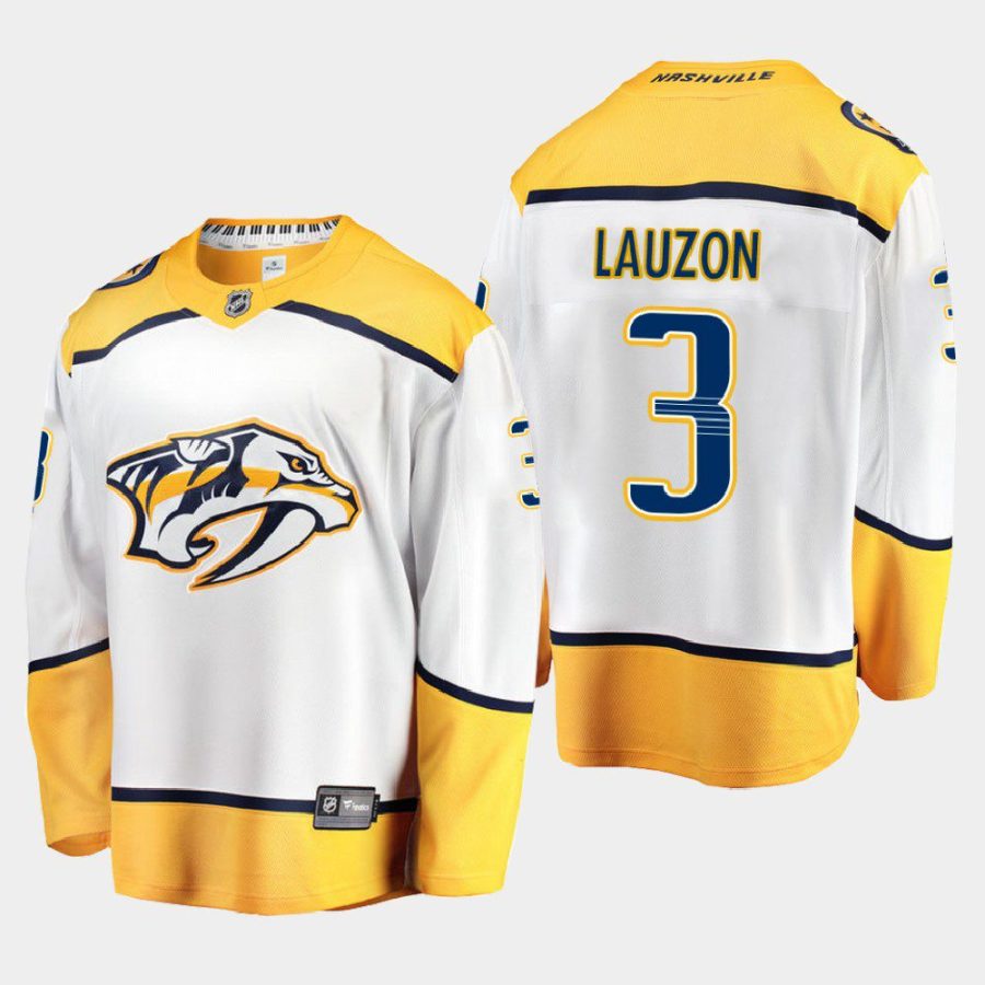 nashville predators jeremy lauzon away 2022 jersey white