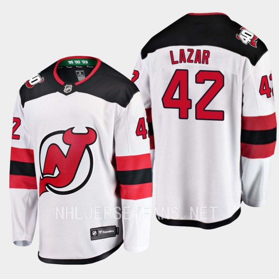 new jersey devils curtis lazar away breakaway player jersey white