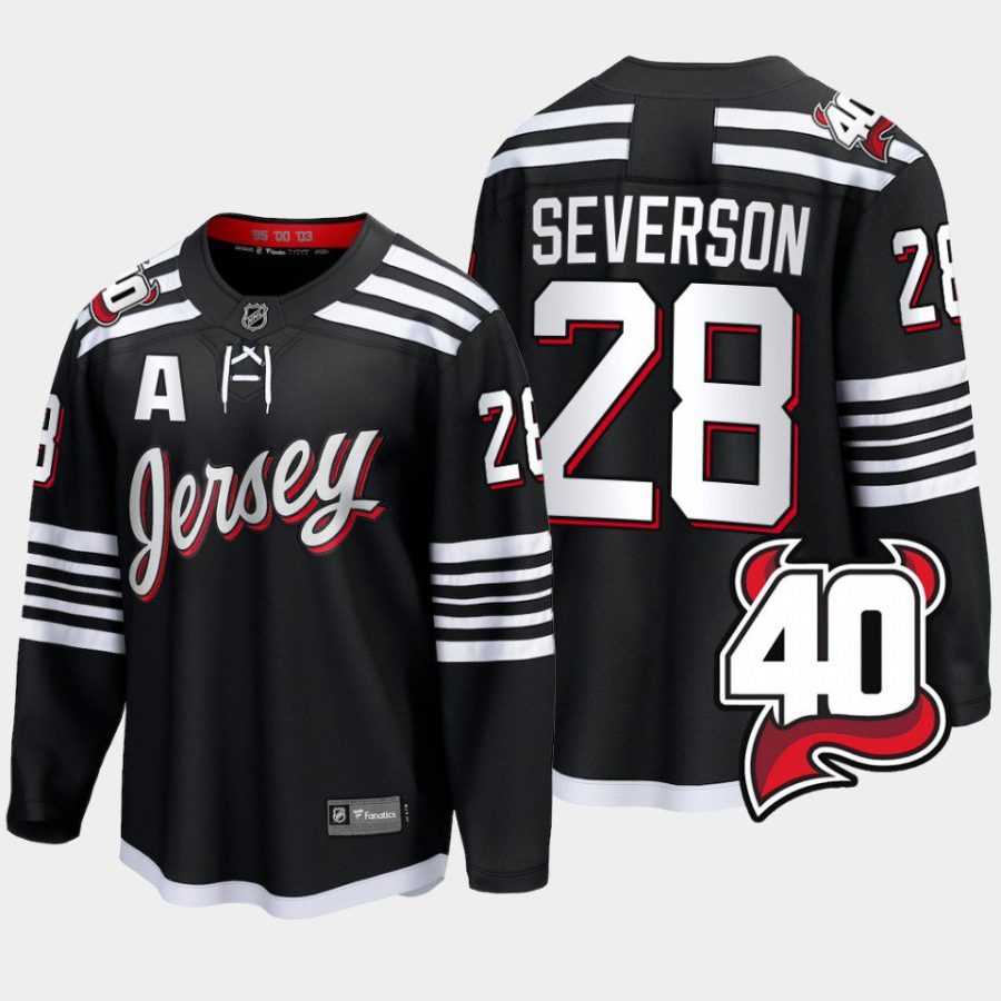 new jersey devils damon severson 40th anniversary 2022 23 alternate jersey black