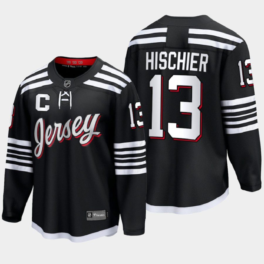 new jersey devils nico hischier alternate 2022 premier jersey black