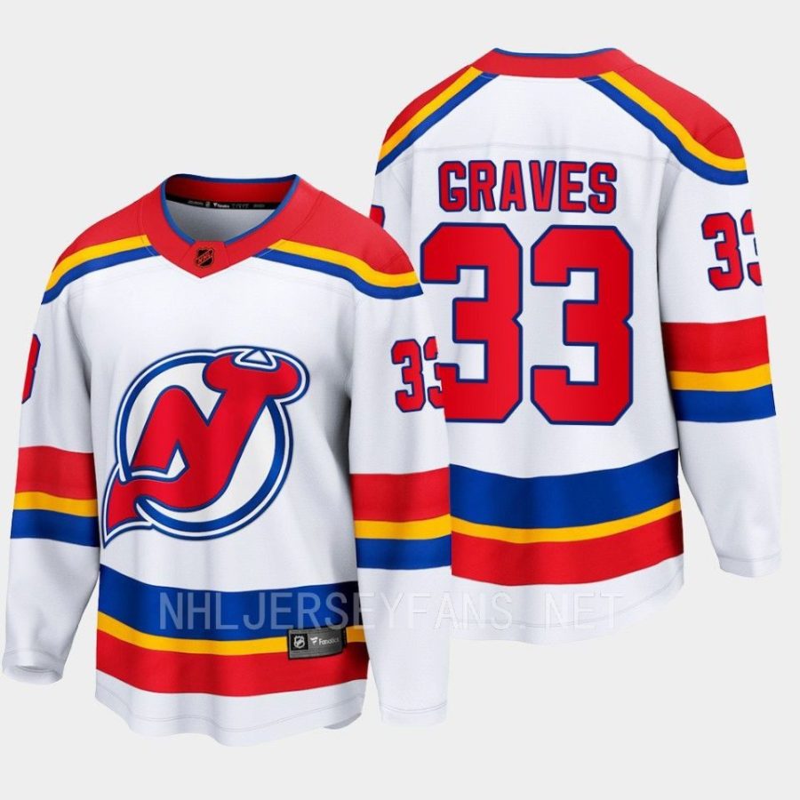 new jersey devils ryan graves special edition 2.0 2022 breakaway retro jersey white