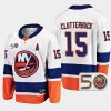 new york islanders cal clutterbuck 50th anniversary 2022 23 away jersey white