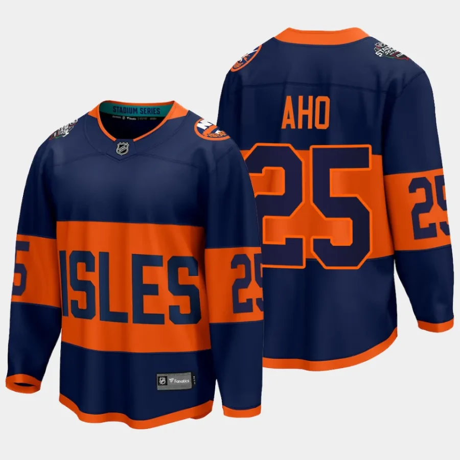 new york islanders sebastian aho 2024 nhl stadium series breakaway player jersey navy