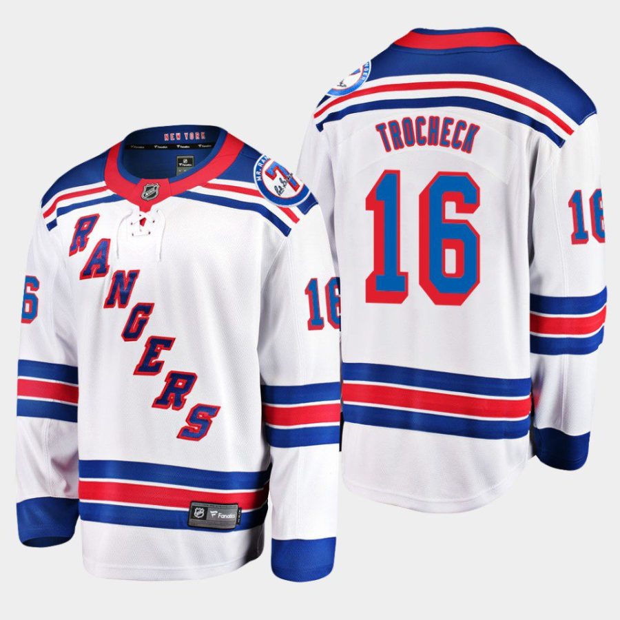 new york rangers vincent trocheck away breakaway player jersey white