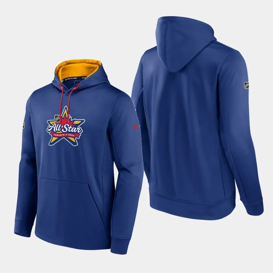 nhl blue 2024 nhl all star game event logo pullover hoodie