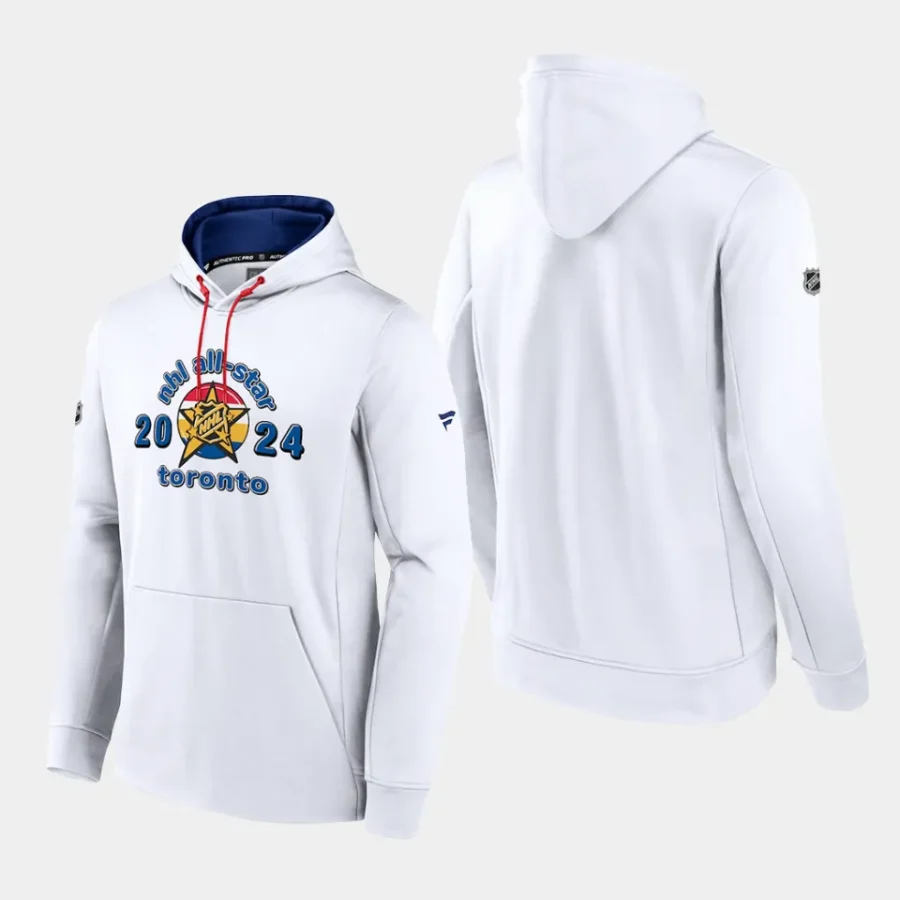 nhl white 2024 nhl all star game authentic pro fleece pullover hoodie