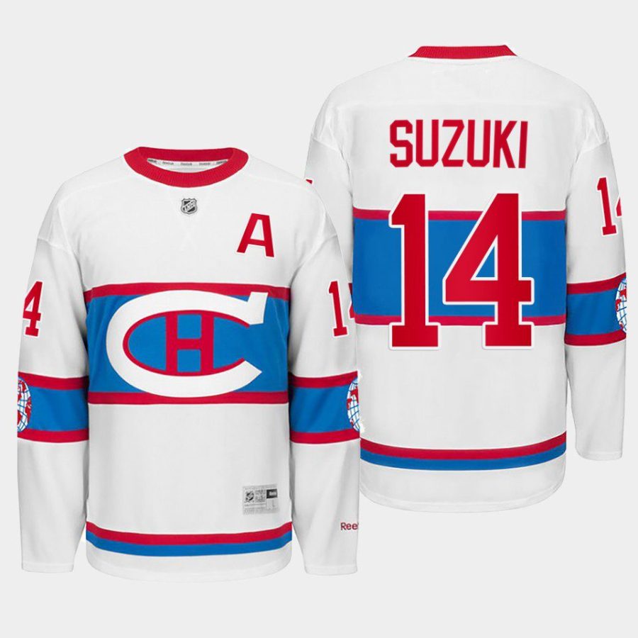 nick suzuki canadiens white winter classic 2016 throwback jersey