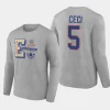 oilers cody ceci gray 2023 nhl heritage classic long sleeve wordmark t shirt