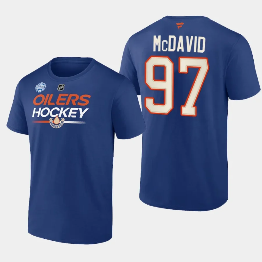 oilers connor mcdavid royal name number 2023 nhl heritage classic t shirt