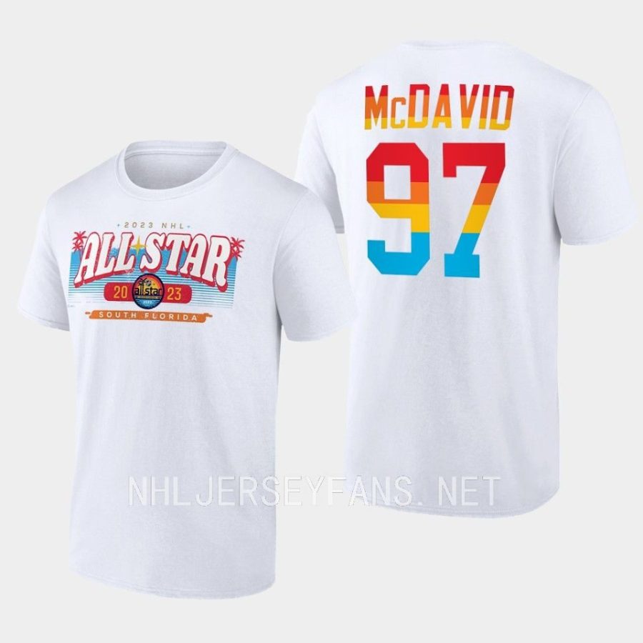 oilers connor mcdavid white good vibes 2023 nhl all star t shirt