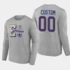 oilers custom gray 2023 nhl heritage classic long sleeve wordmark t shirt