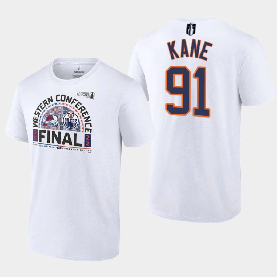 oilers evander kane white 2022 stanley cup playoffs western finals matchup tee