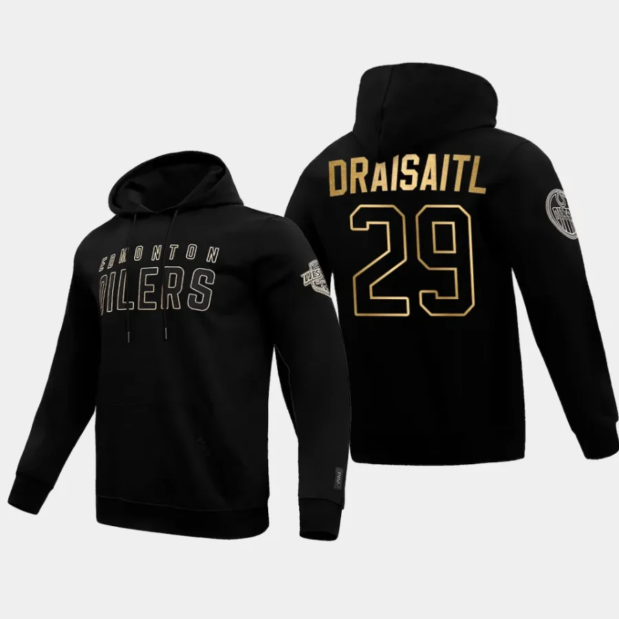 oilers leon draisaitl black gold pullover hoodie