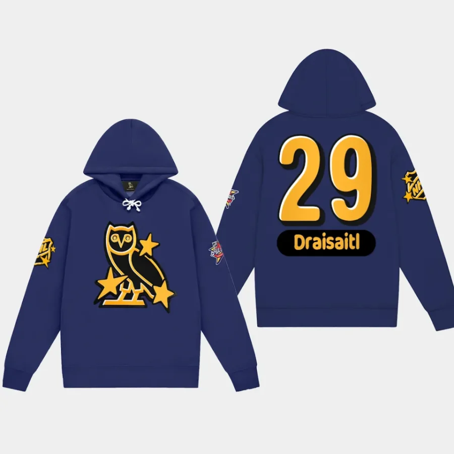 oilers leon draisaitl blue ovo 2024 nhl all star pullover hoodie