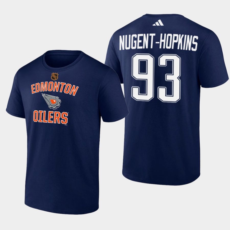 oilers ryan nugent hopkins navy wheelhouse reverse retro 2.0 t shirt